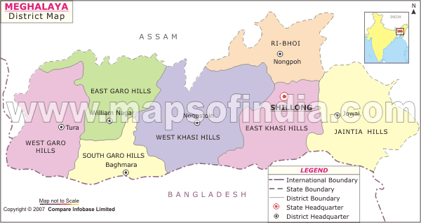 Meghalaya Location Map
