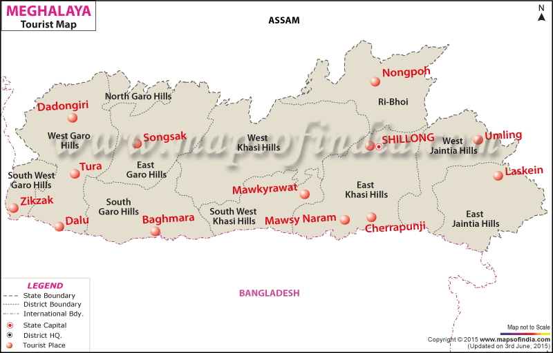 Meghalaya Travel Map