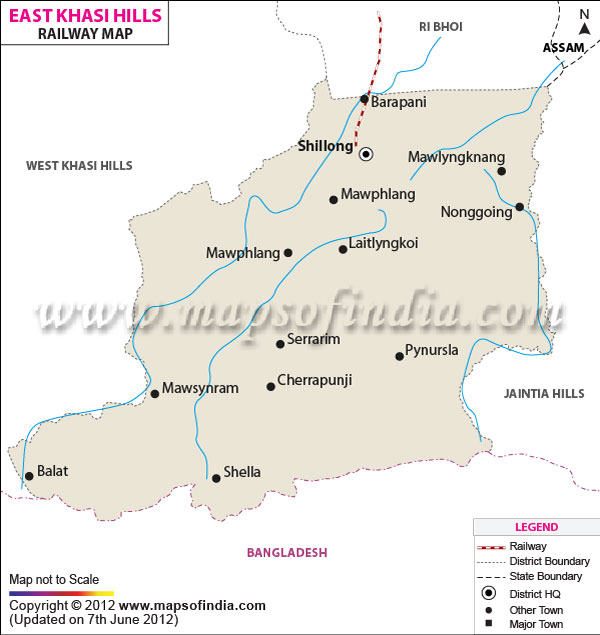 Railway Map of East Khasi Hills