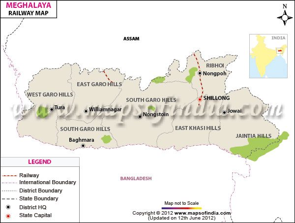Railway Map of East Garo Hills