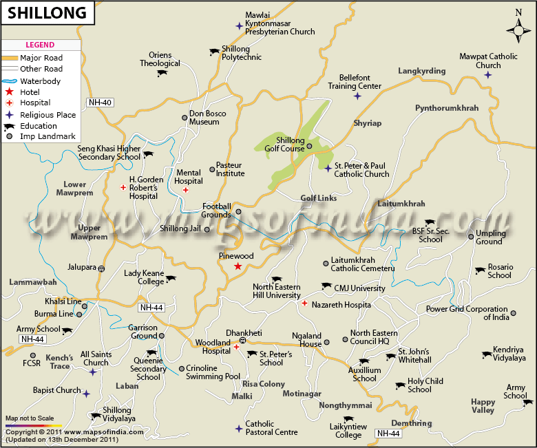 Shillong Cantt. Location Map