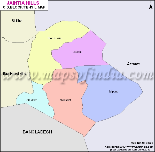 Tehsil Map of Jaintia Hills