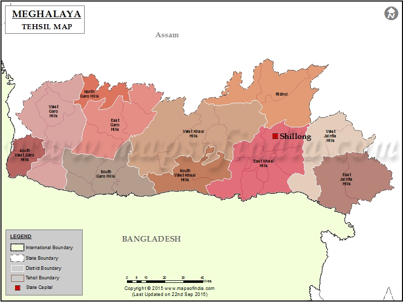 Meghalaya Tehsil Map