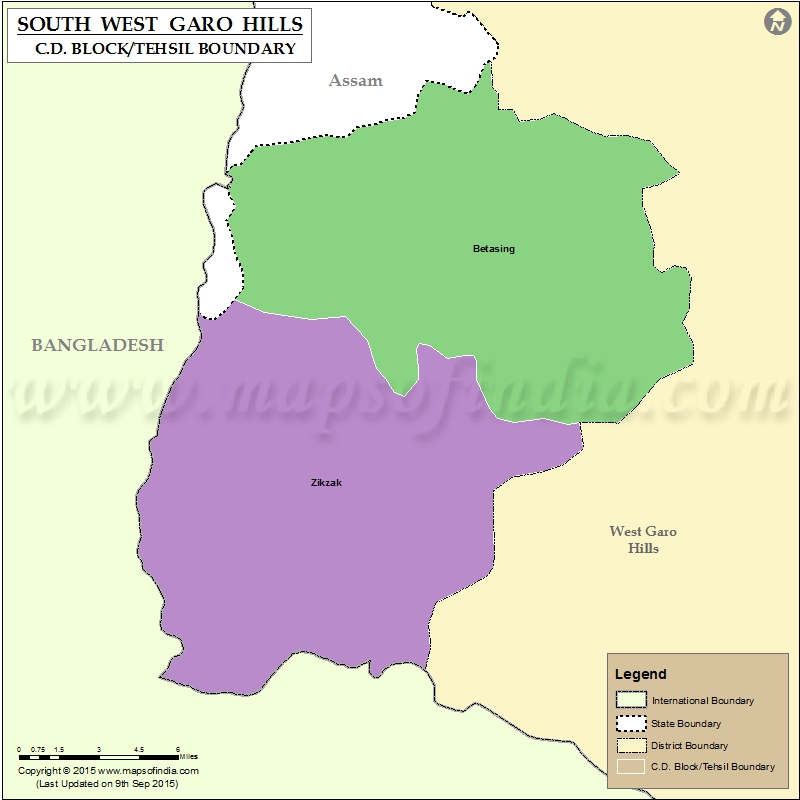 Tehsil Map of South West Garo Hills