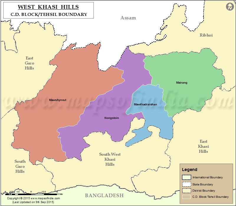Tehsil Map of West Khasi Hills