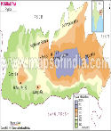 Meghalaya Physical Map