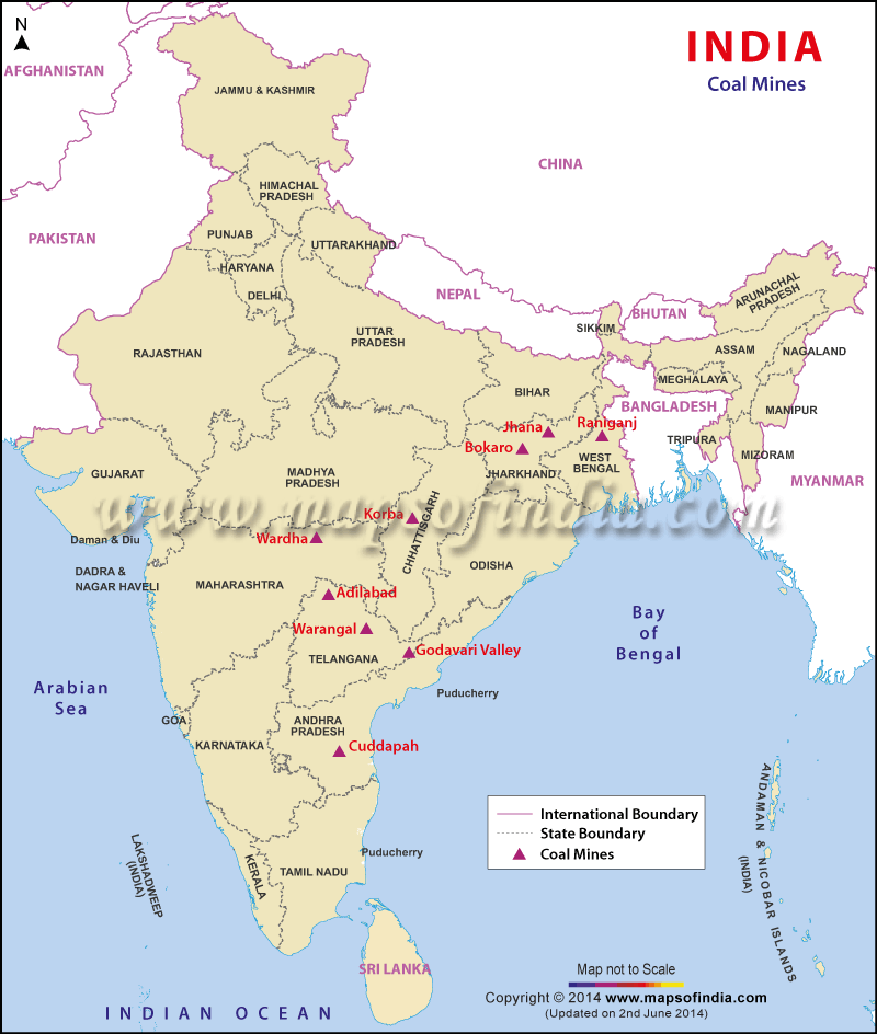 Bokaro In India Map Coal Mines Map, Coal Mines Map Of India