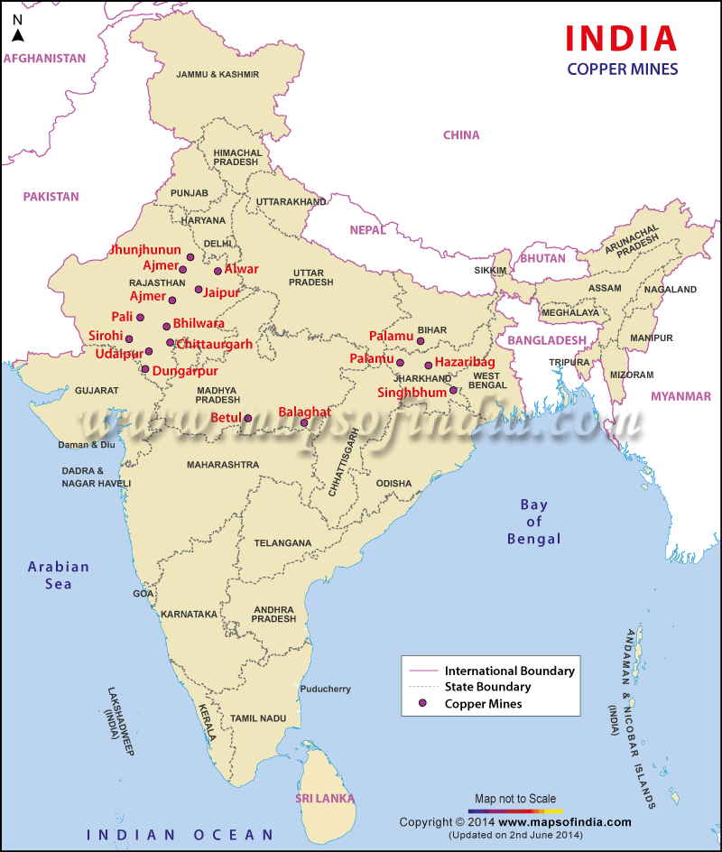 Location of Copper Mines in India