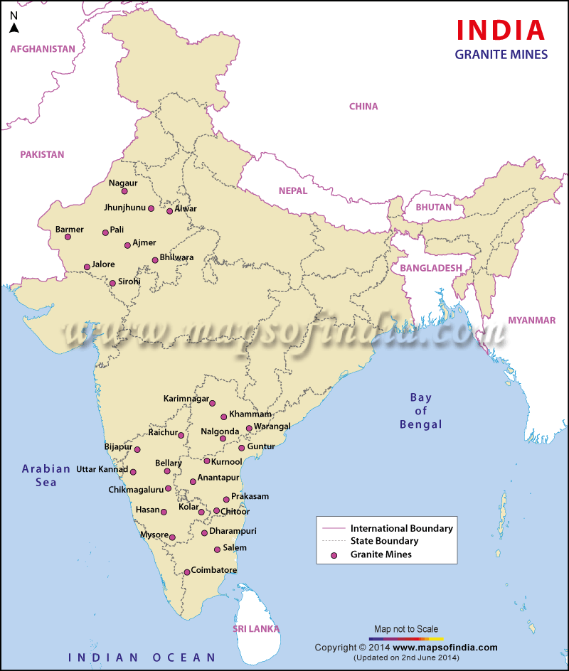Location of Granite Mines in India
