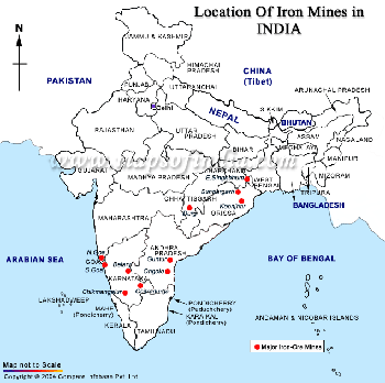 Location Map of Iron Mines in India