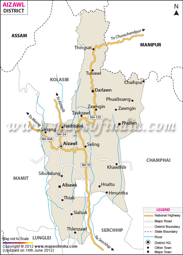 District Map of Aizawl 