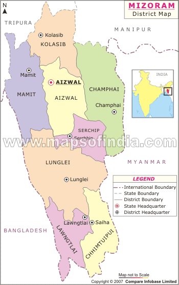 Mizoram Location Map