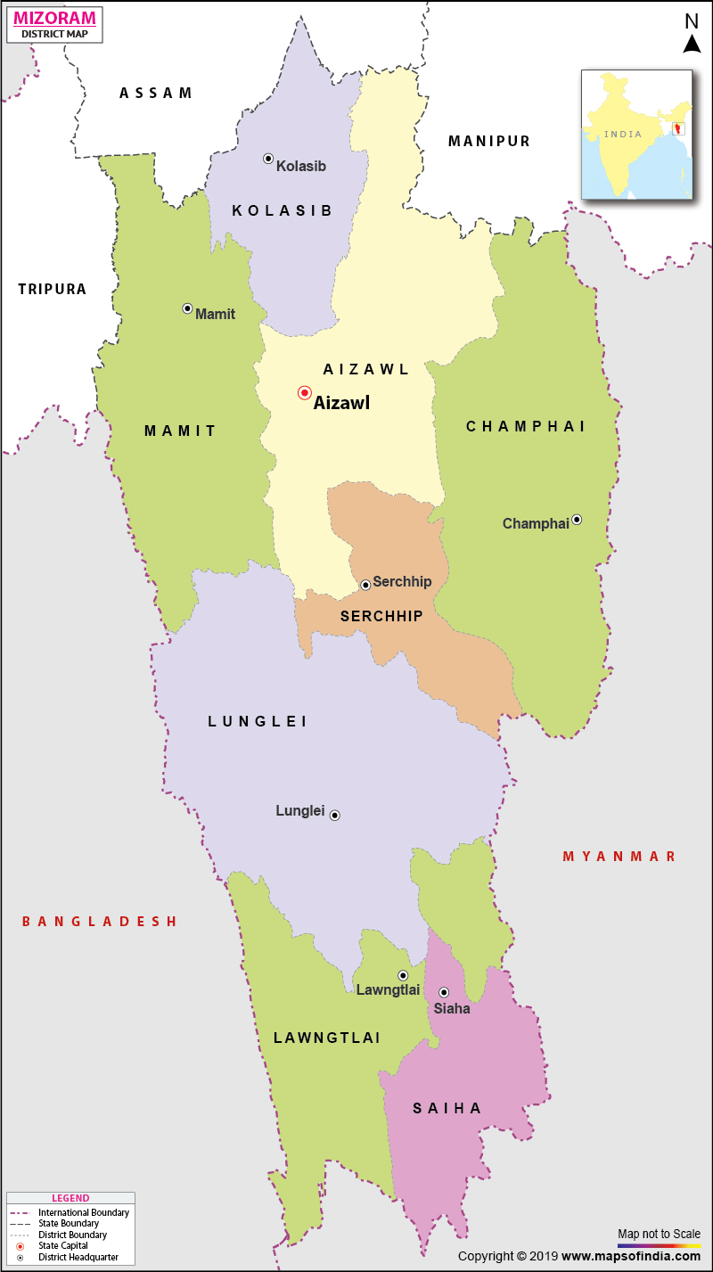 District Map of Mizoram