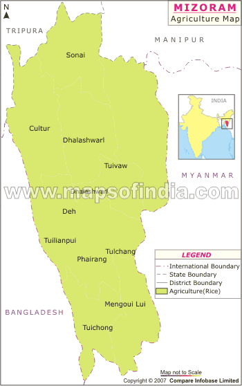 Agriculture Map of Mizoram