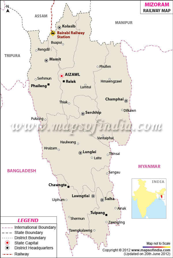 Railway Map of Mizoram