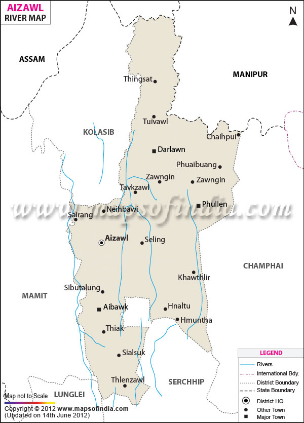 River Map of Aizwal 