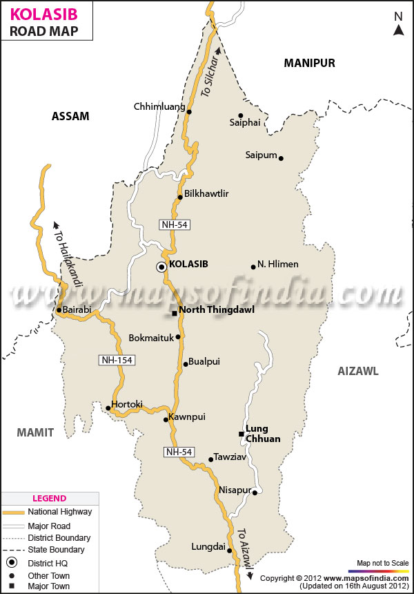 Road Map of Kolasib