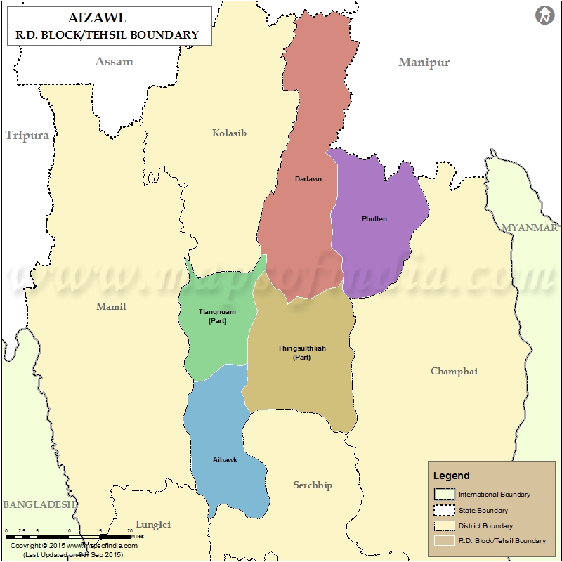 Aizwal Tehsil Map 