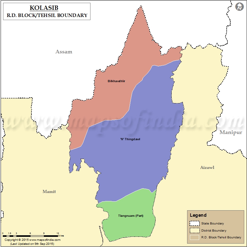 Tehsil Map of Kolasib