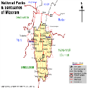 Mizoram Wildlife Map