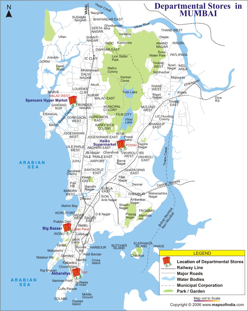 Departmental Shops Location Map