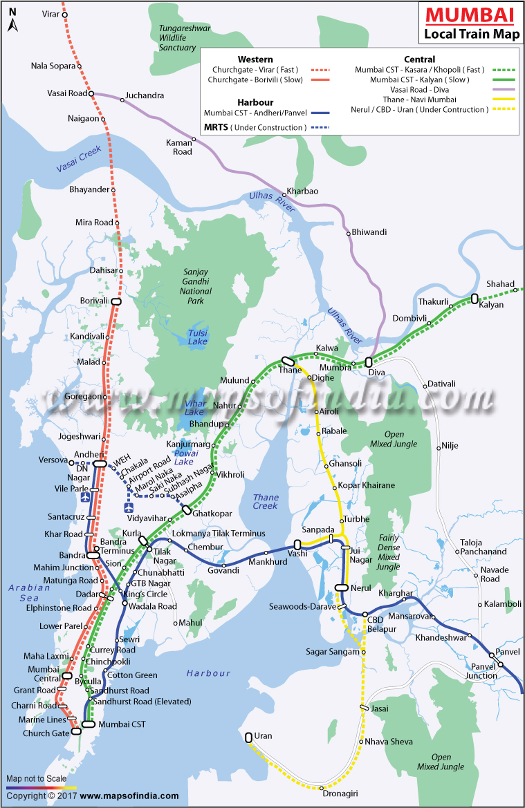 map of mumbai local train network Mumbai Local Train Map Mumbai Railway Network map of mumbai local train network