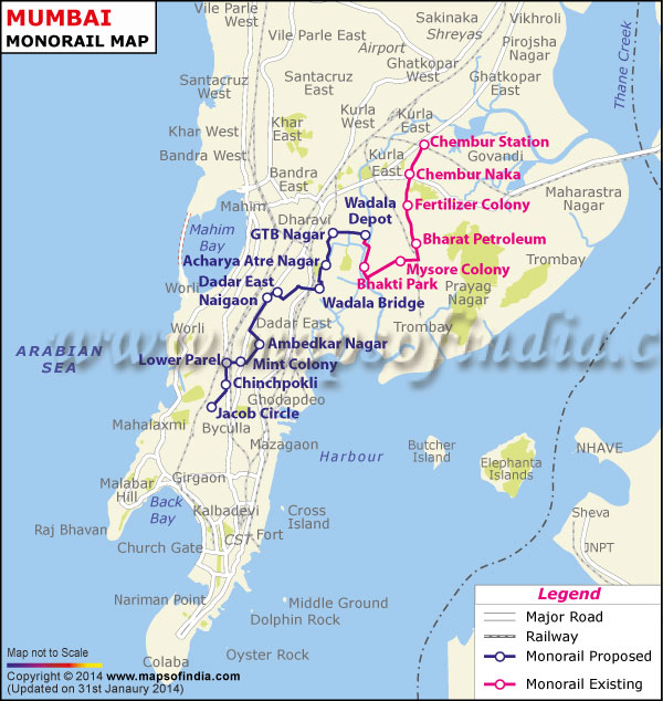 Map of Mumbai Monorail Route