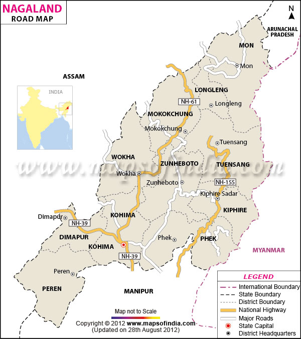 Road Map of Nagaland