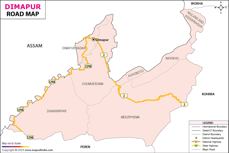 Road Map of Dimapur