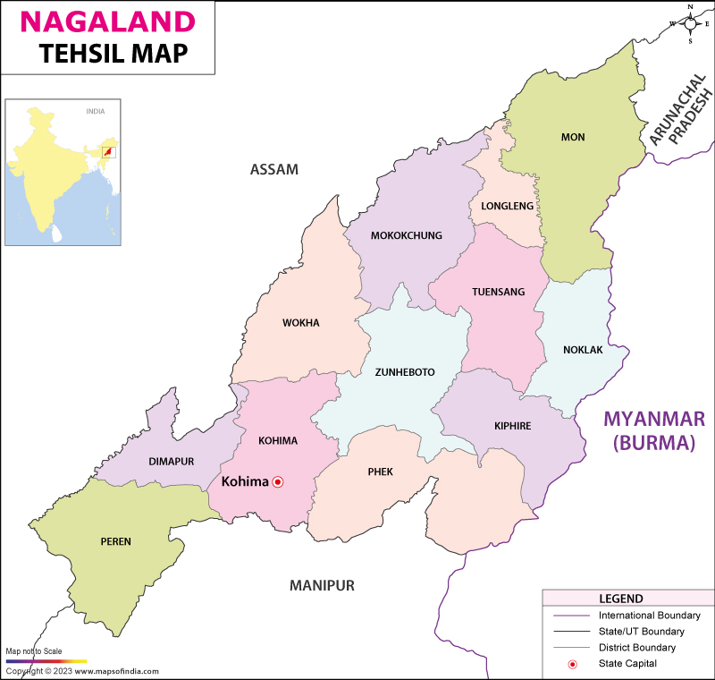 Nagaland Tehsil Map