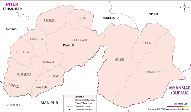 Tehsil Map of Phek
