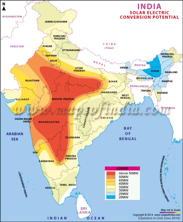 Daily Solar Electric Conversion Map