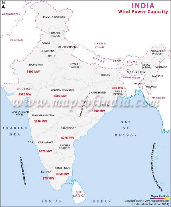 Wind Power Capacity Map