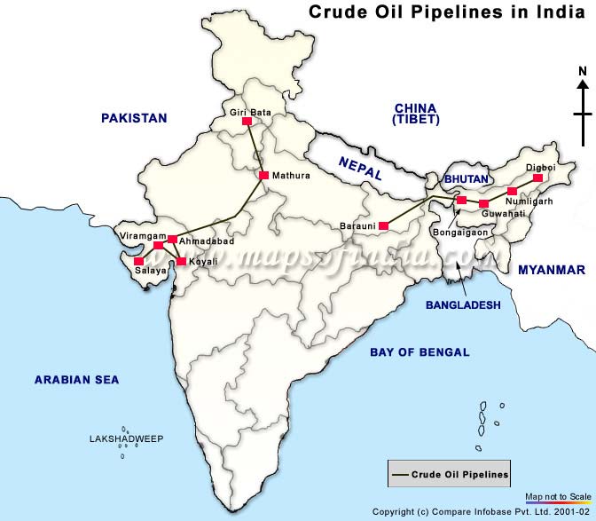 Crude Oil Pipelines in India