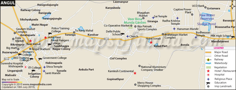 Anugul Location Map