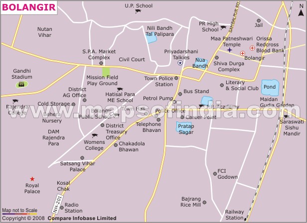 City Map of Bolangir