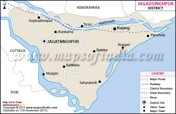 District Map of Jagatsinghpur