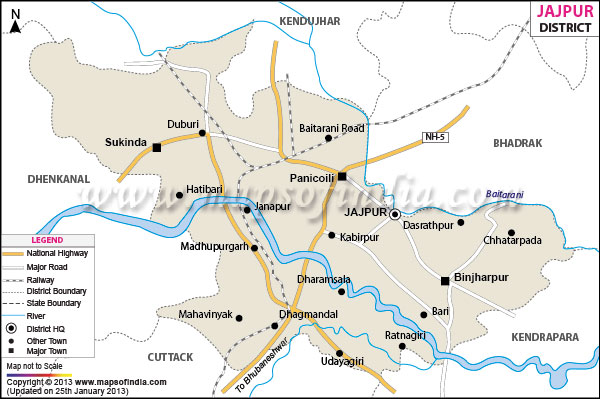 District Map of Jajpur
