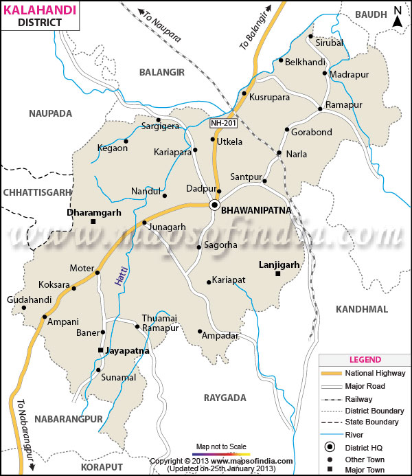 Kalahandi Location Map