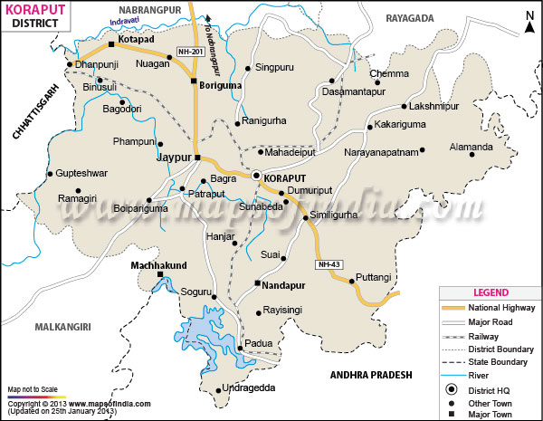District Map of Koraput