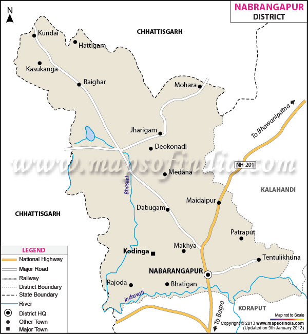 District Map of Nabarangapur