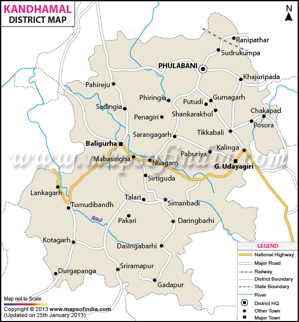 District Map of Phulbani