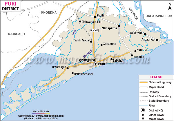 District Map of Puri