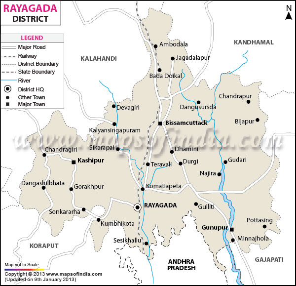 District Map of Rayagada