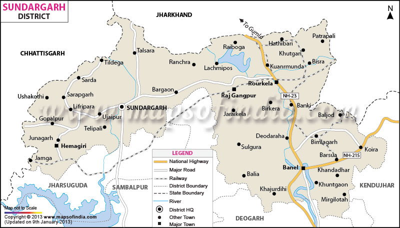 District Map of Sundargarh