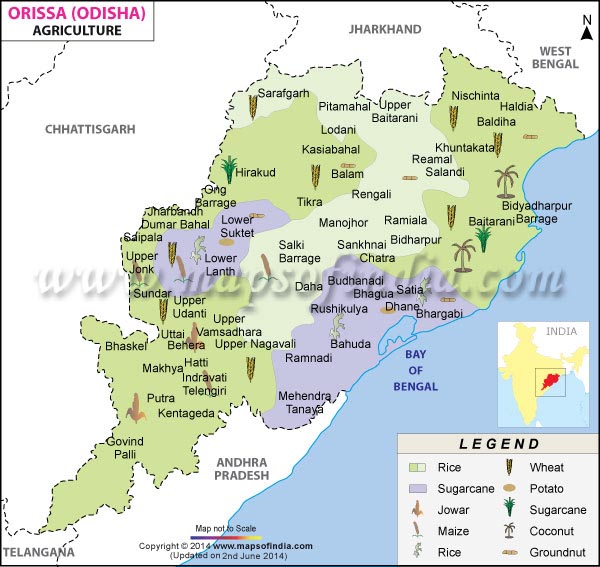 Agriculture Map of Orissa