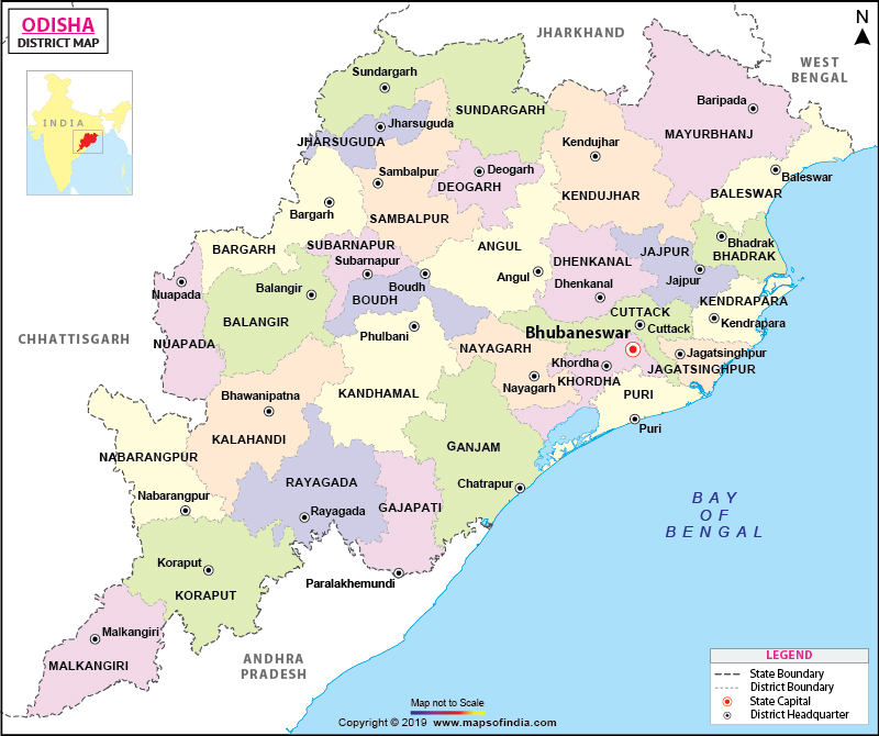 District Map of Orissa