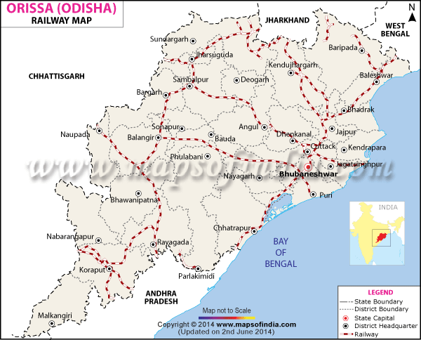 Orissa Railway Map