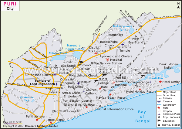 Puri Location Map