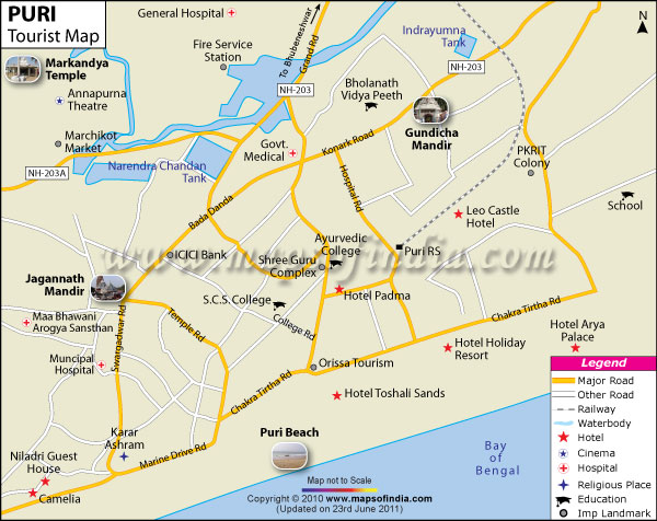 Tourist Map of Puri